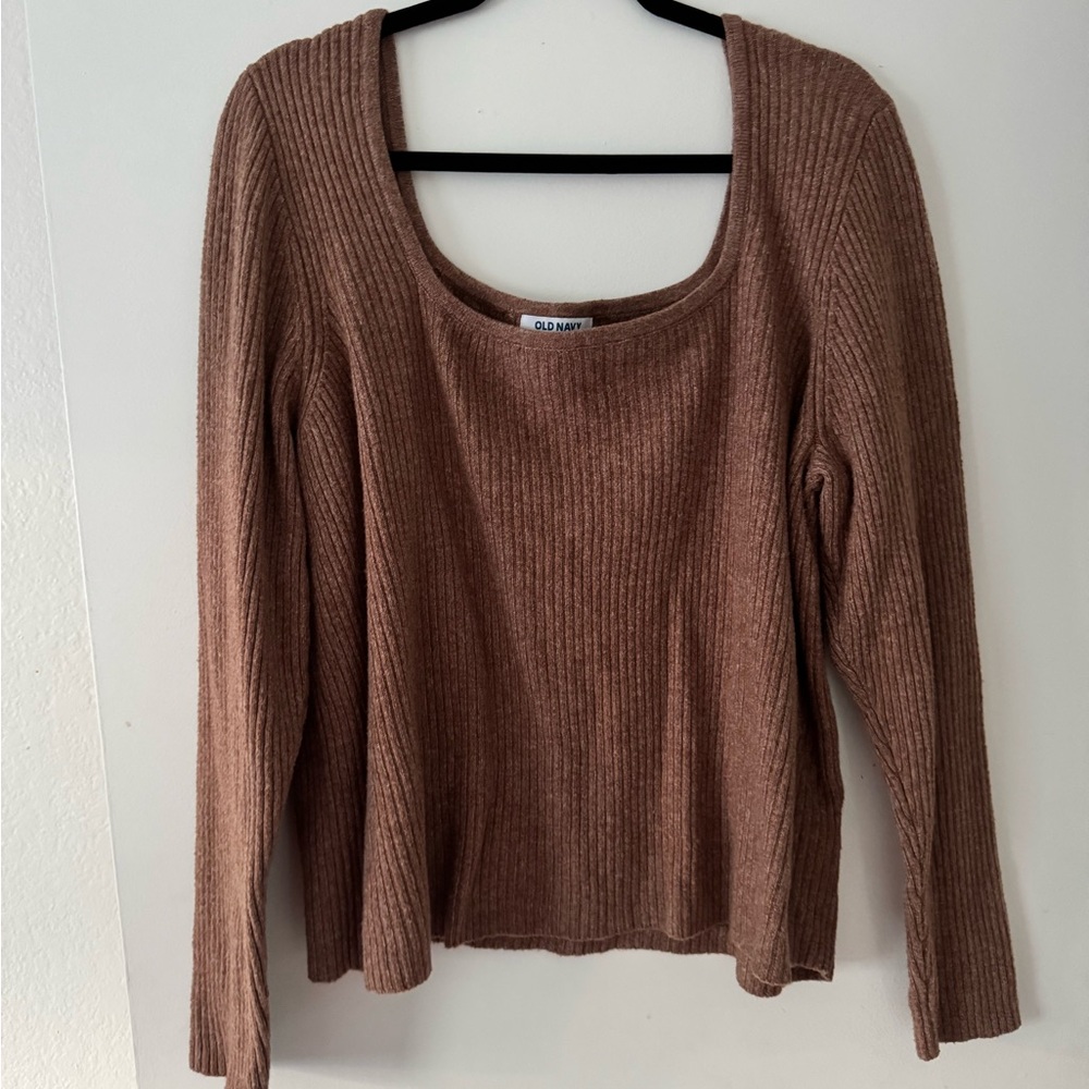 3X Old Navy Tan Ribbed Knit Cropped Top
